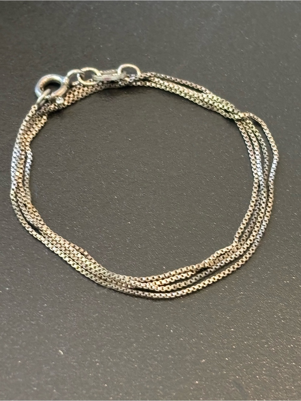 .925 Sterling Silver Boxchain Box Chain Link Necklace 18.5” Fine Jewelry Vintage